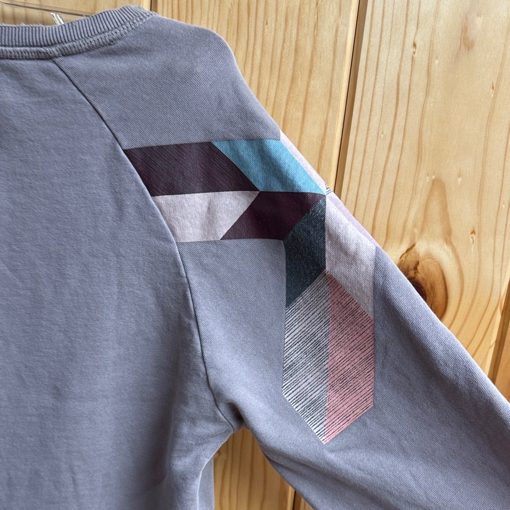 Hooey Taupe Crewneck Sweatshirt with Colorblock Sleeve Accents - Picture 7 of 9